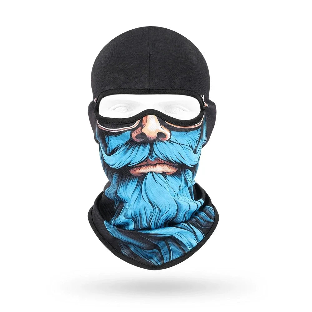Turquoise Wave BG-25 3D printed balaclava – product photo on white background