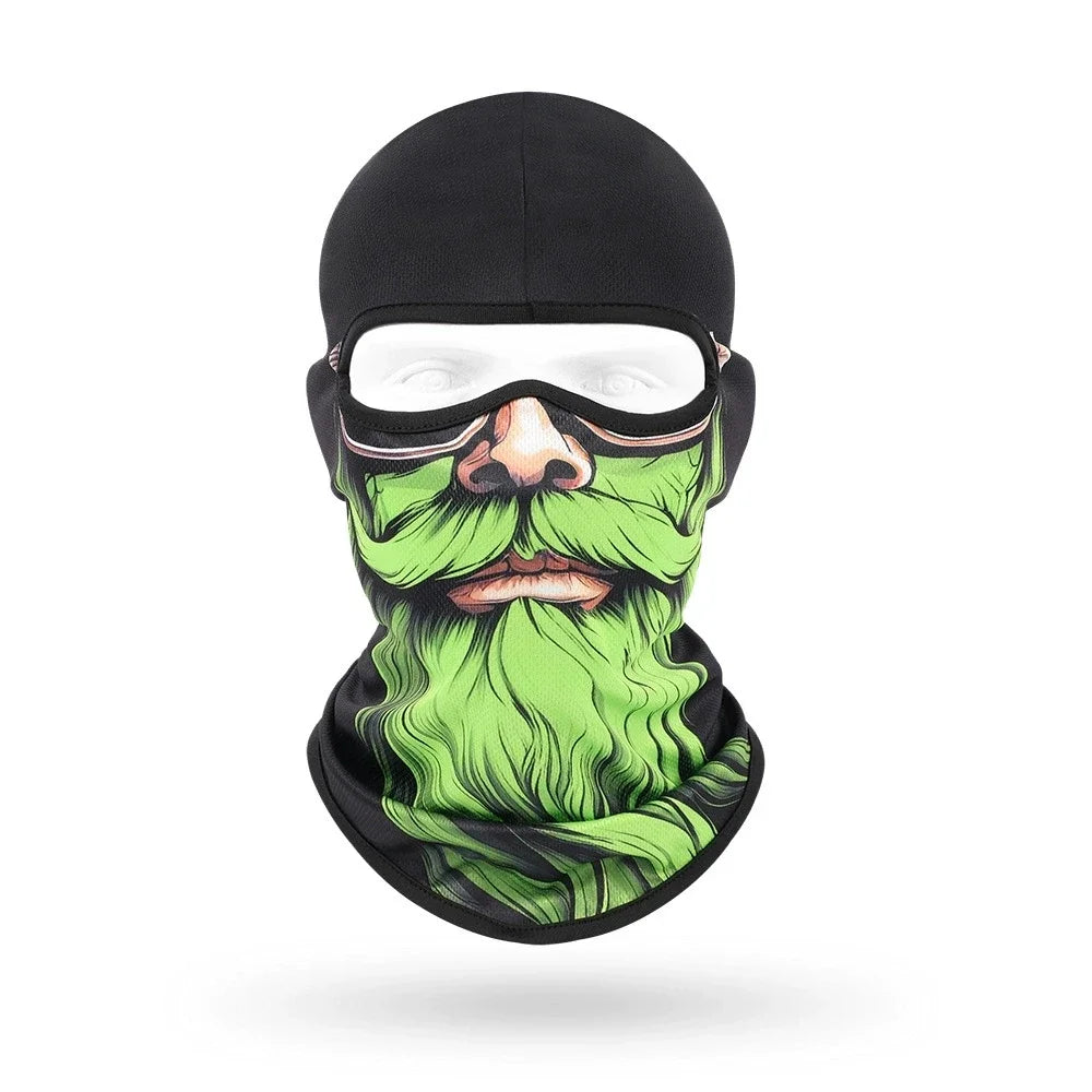 Toxic Green BG-06 3D printed balaclava – product photo on white background