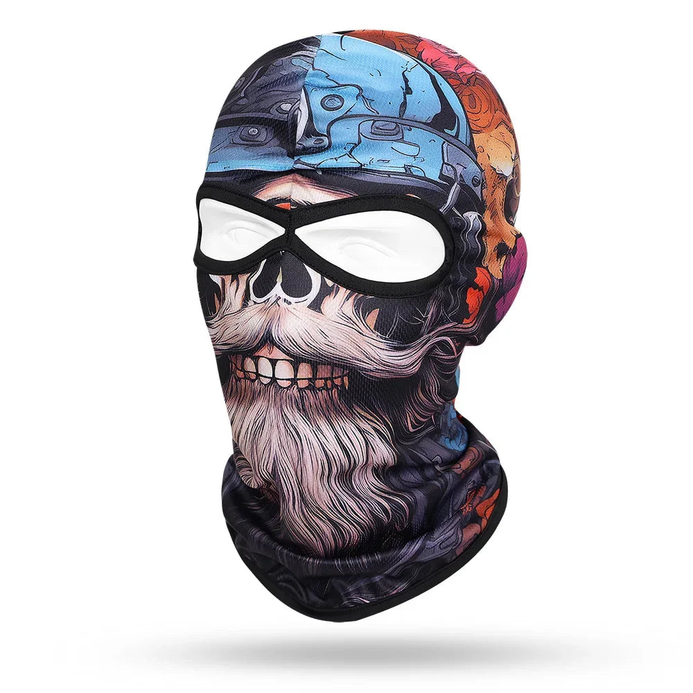 Silver Beard Skull SB-03 3D printed balaclava – product photo on white background