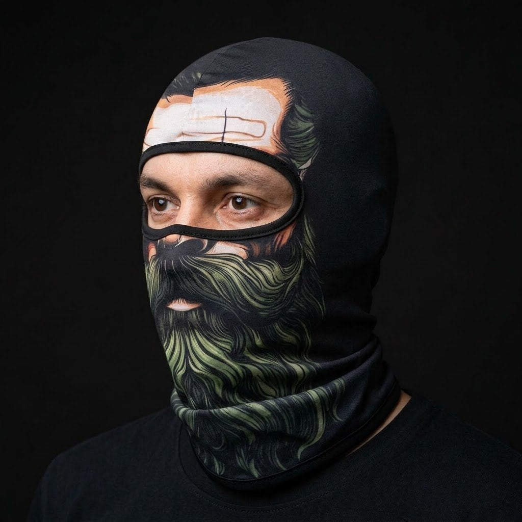Forest Ranger BG-05 3D printed balaclava worn by a model – side view
