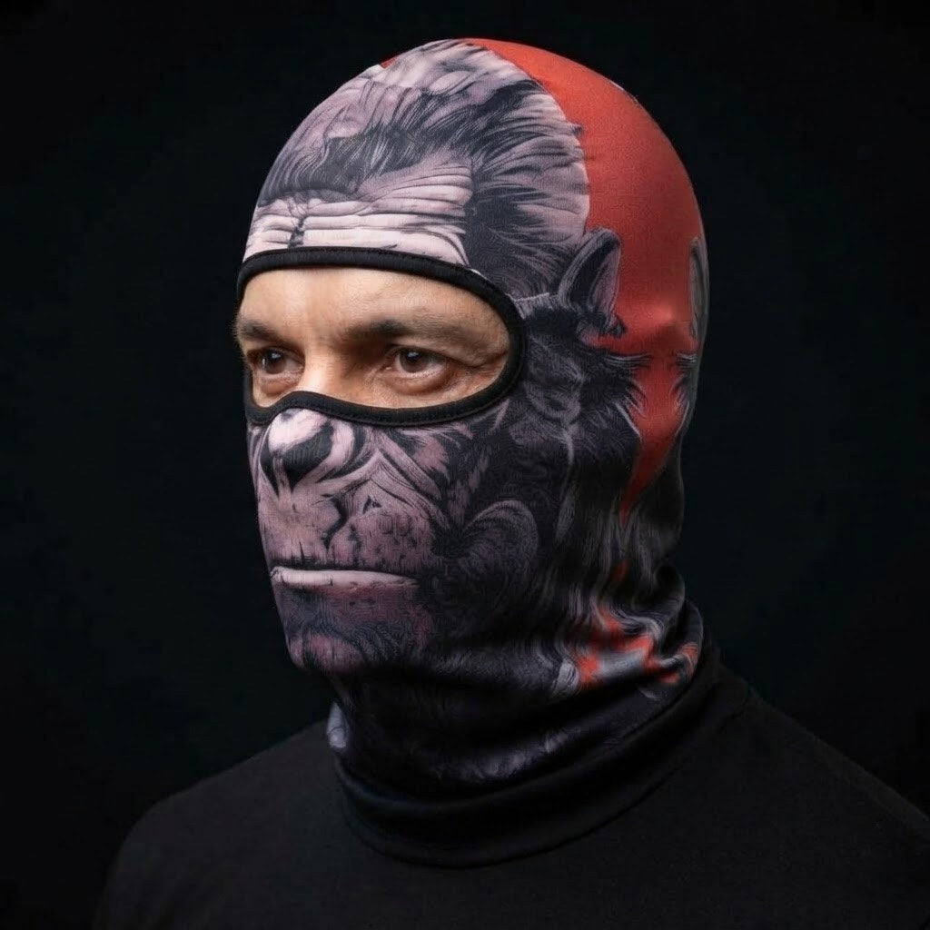 Gorilla WC-32 3D printed balaclava worn by a model – side view