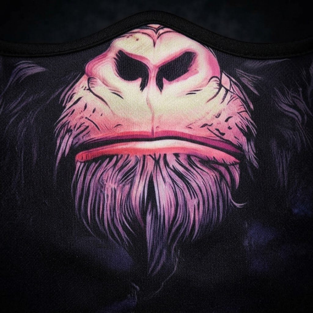 Pink Monkey WC-09 3D printed balaclava – close-up of the printed design