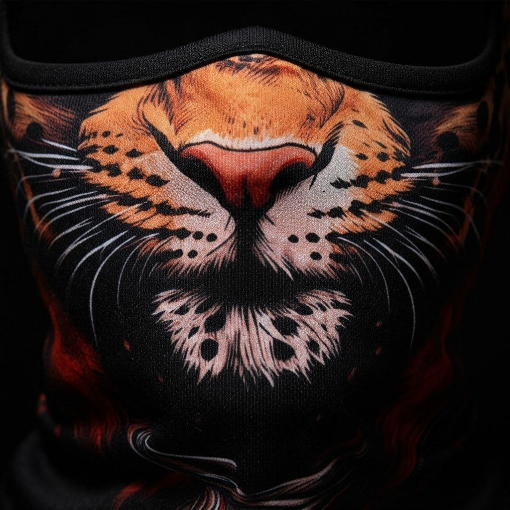 Leopard WC-12 3D printed balaclava – close-up of the printed design