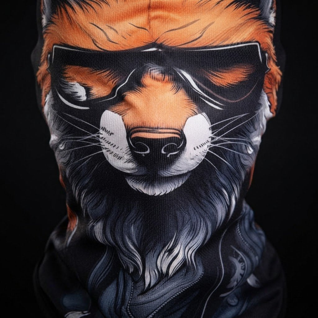 Brown Dog WC-13 3D printed balaclava – close-up of the printed design
