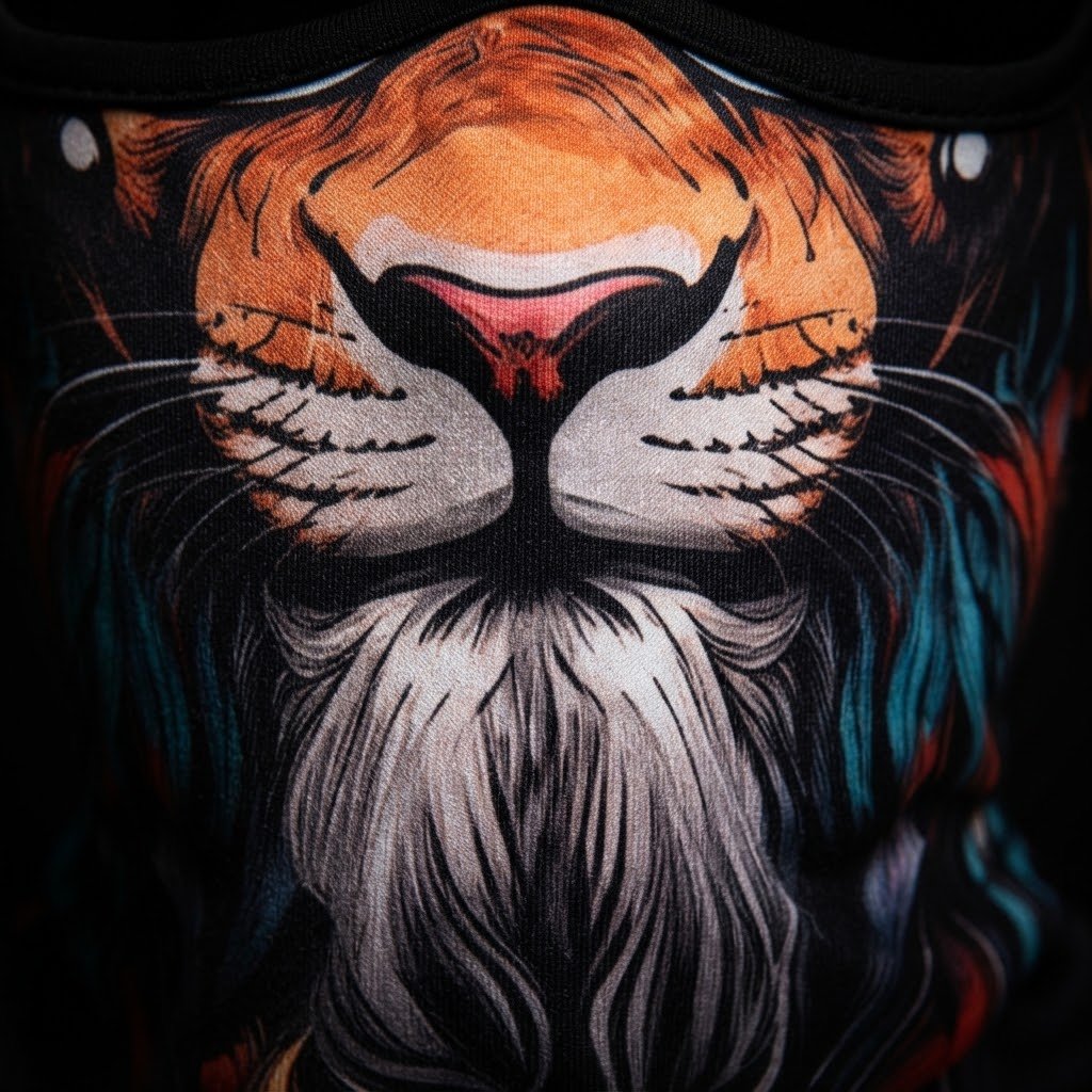 Tiger WC-15 3D printed balaclava – close-up of the printed design