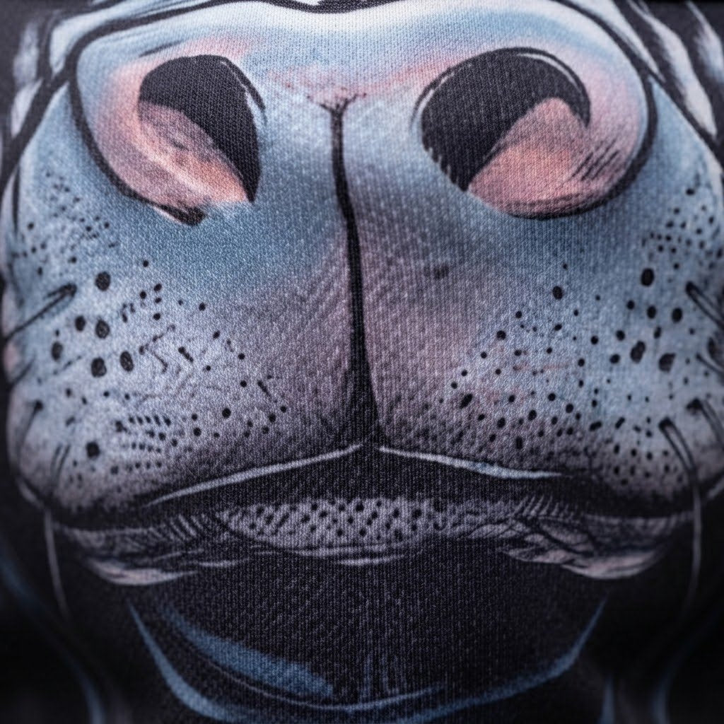 Grey Wolf WC-19 3D printed balaclava – close-up of the printed design