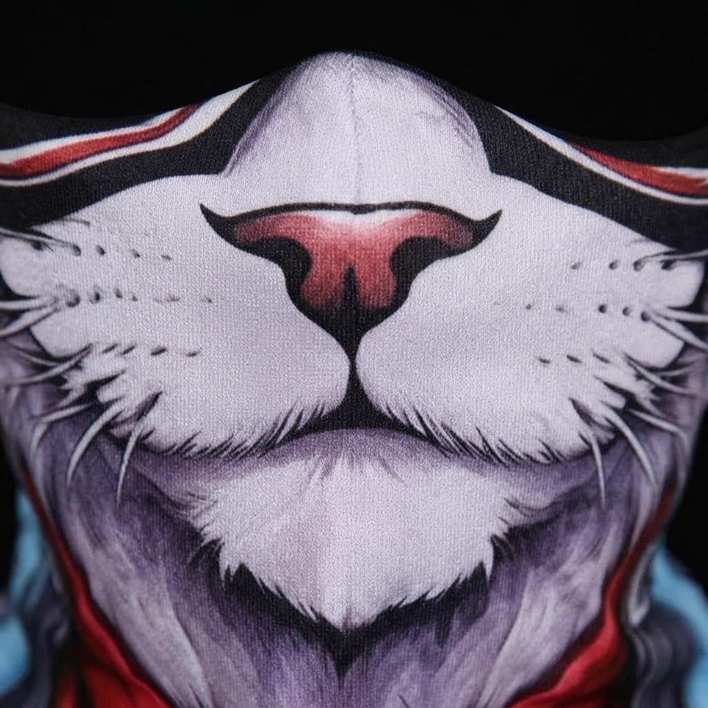 Snow Cat WC-25 3D printed balaclava – close-up of the printed design