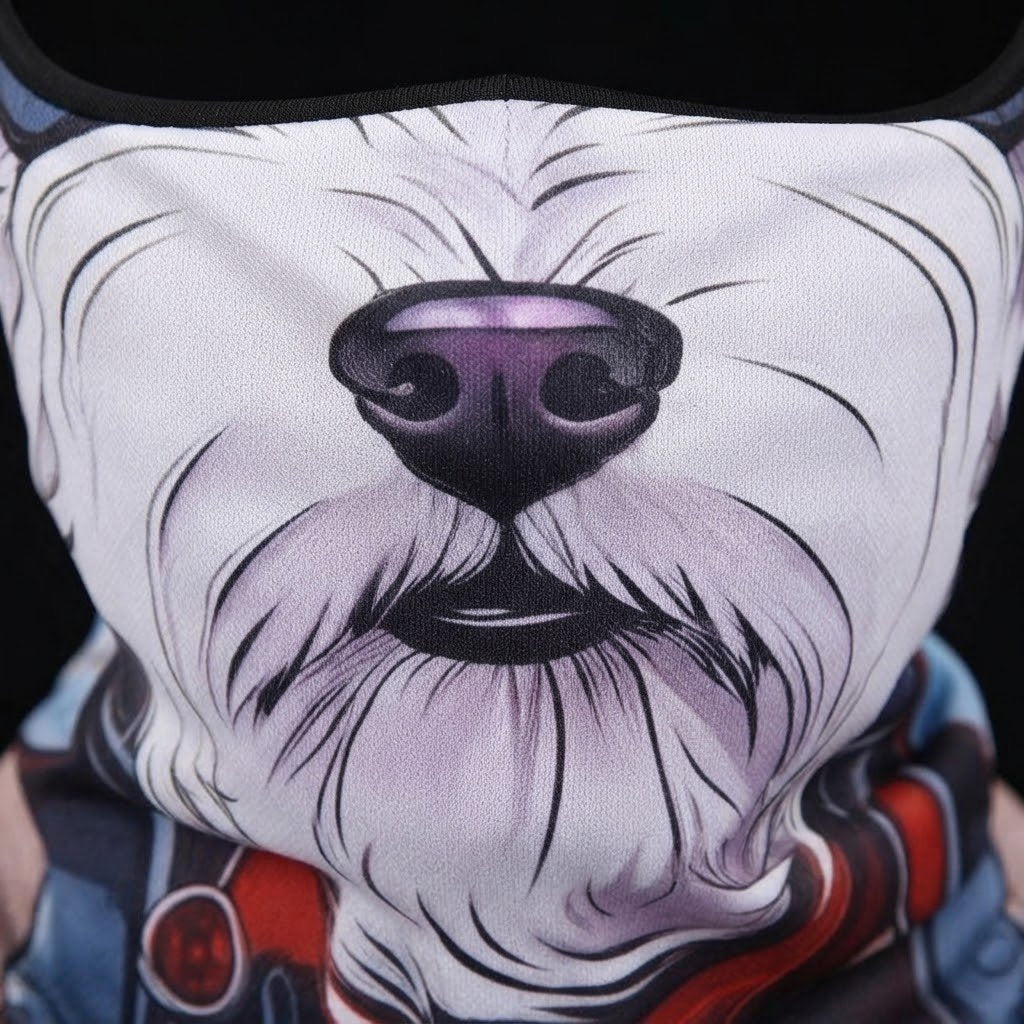 Polar Bear WC-26 3D printed balaclava – close-up of the printed design