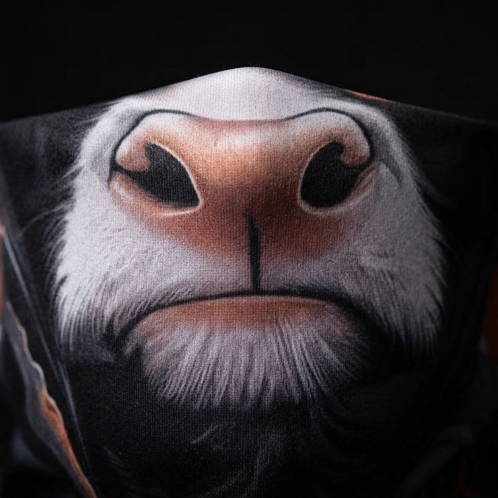 Brown Bear WC-33 3D printed balaclava – close-up of the printed design