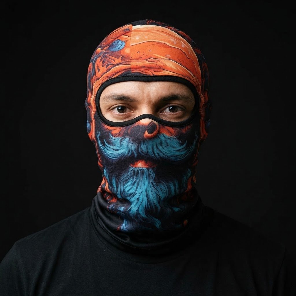 Sunset Skull SB-05 3D printed balaclava worn by a model – front view