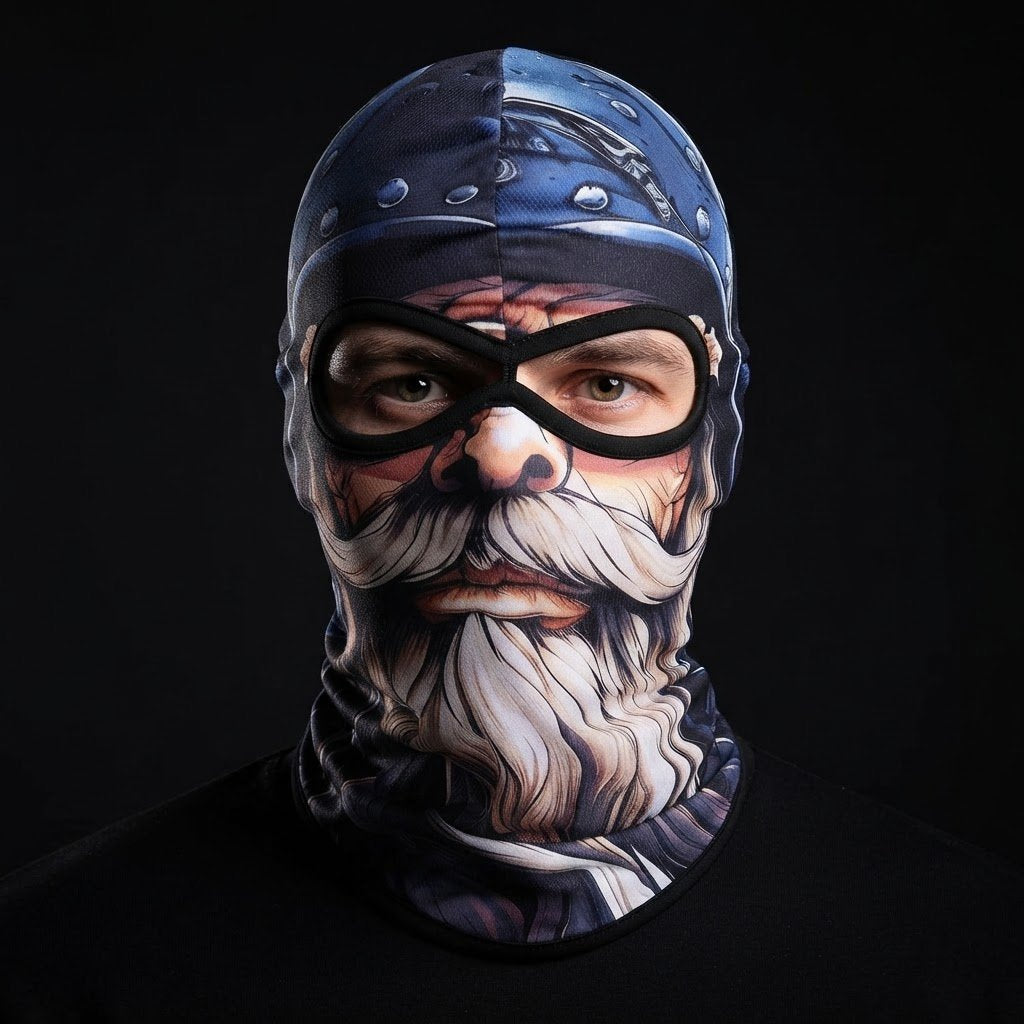Frost Skull SB-11 3D printed balaclava worn by a model – front view