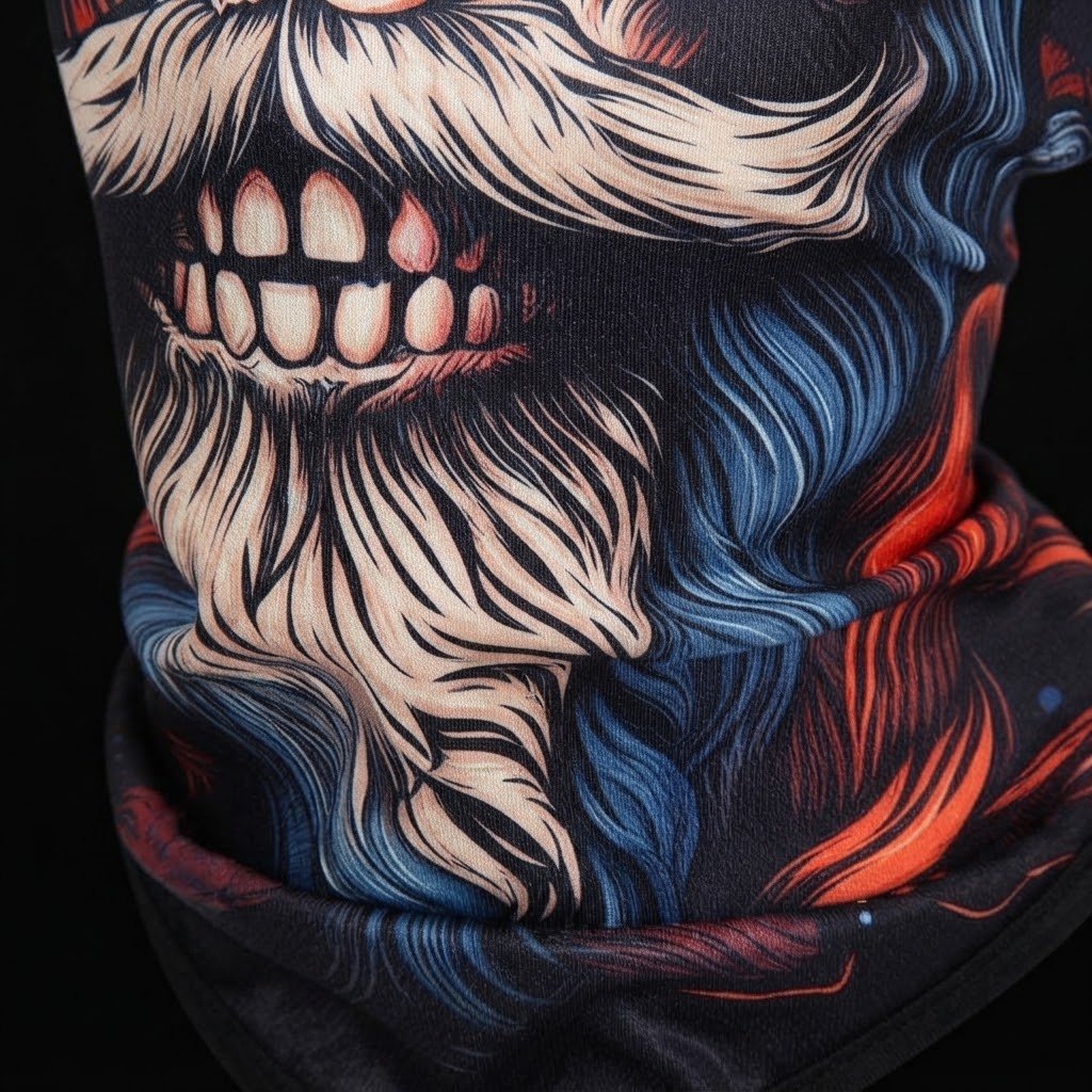 Bone Skull SB-13 3D printed balaclava – close-up of the printed design