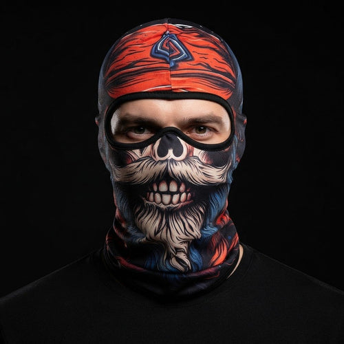 Bone Skull SB-13 3D printed balaclava worn by a model – front view