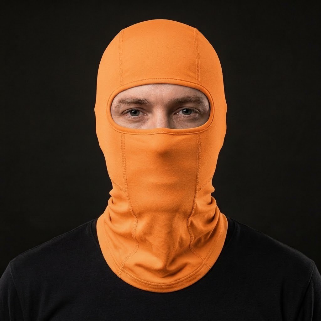 HeatWave Orange Long HW-03 balaclava, front view