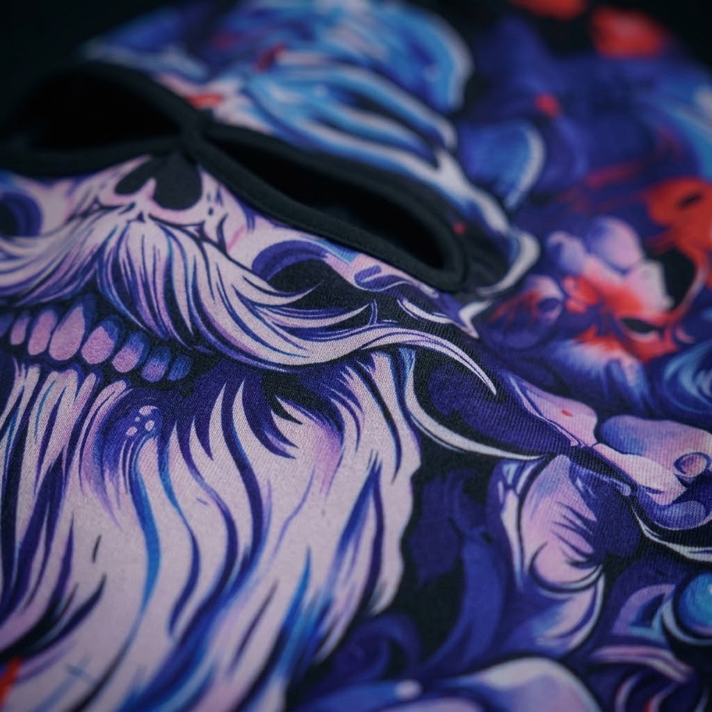Star Skull SB-14 3D printed balaclava – close-up of the printed design