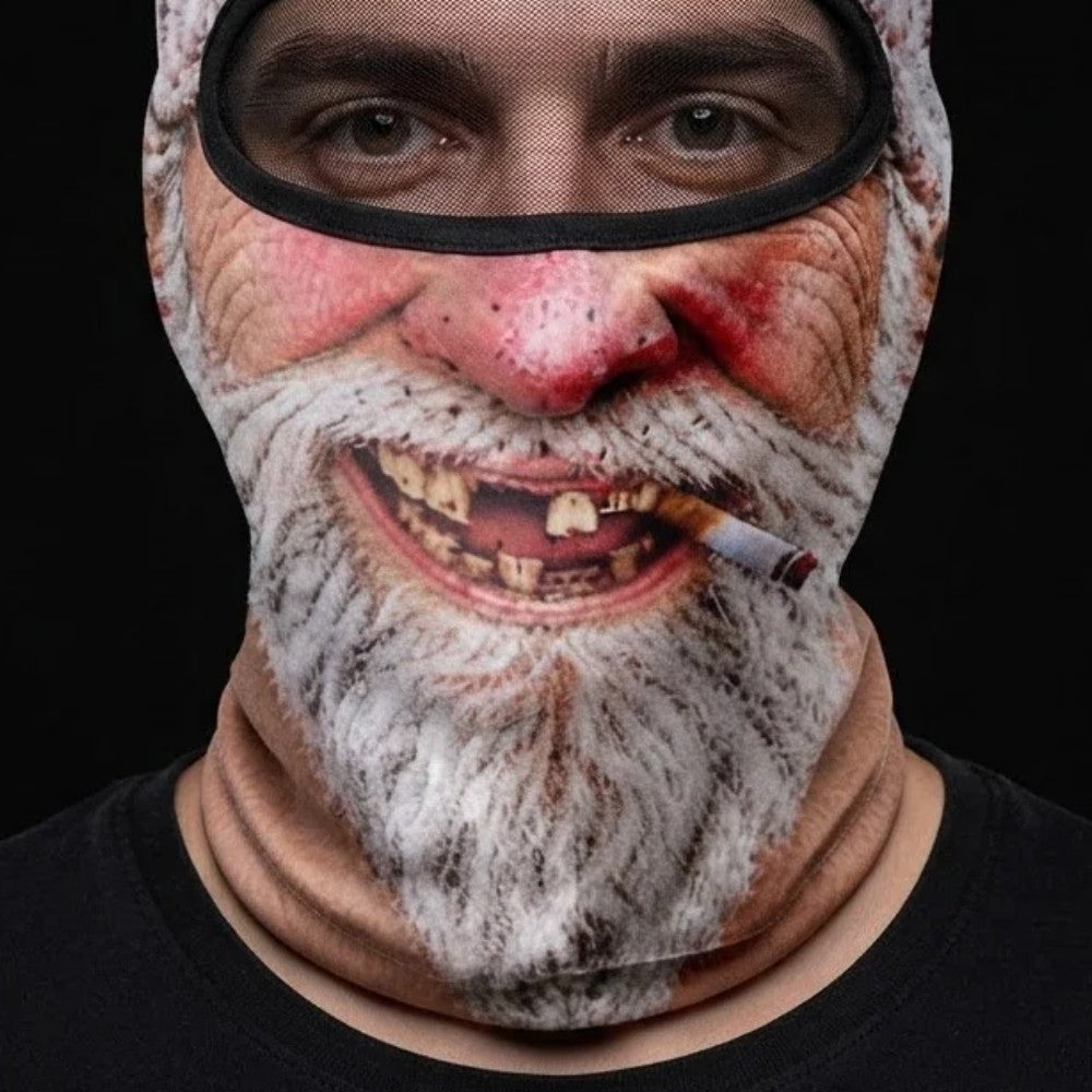 Santa Claus SF-19 3D printed balaclava – close-up of the printed design