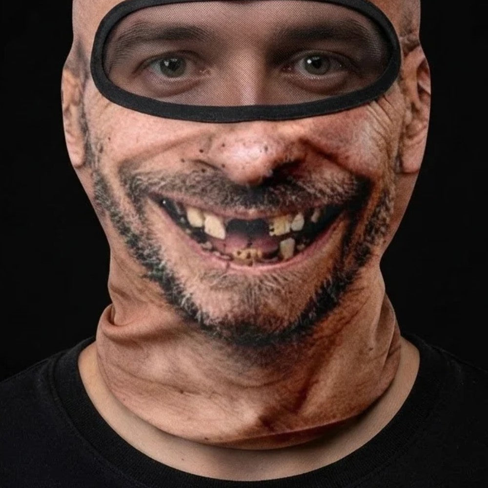 Bald Bob SF-22 3D printed balaclava – close-up of the printed design