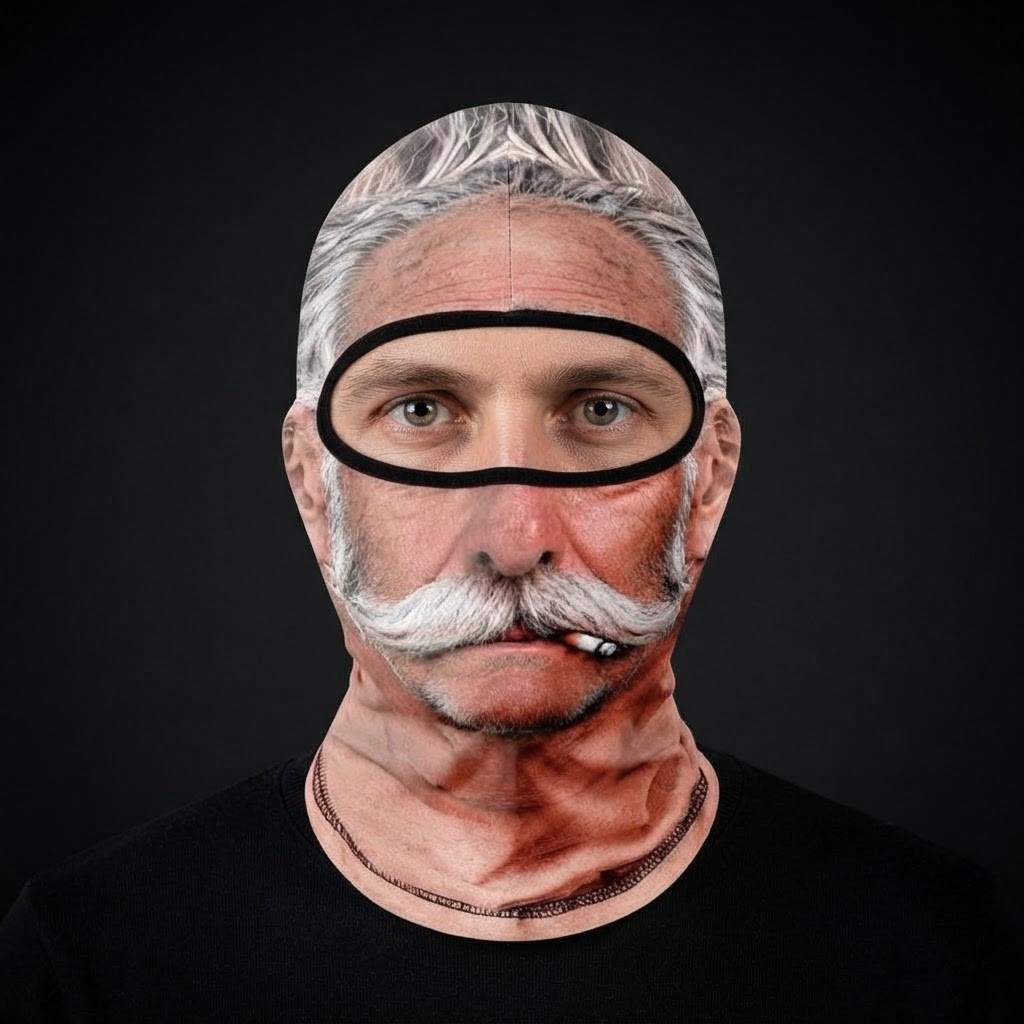Gentleman Joe SF-18 3D printed balaclava worn by a model – front view