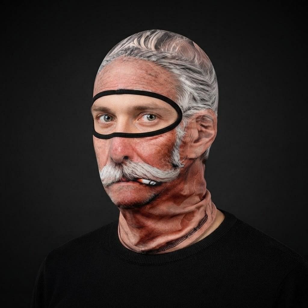 Gentleman Joe SF-18 3D printed balaclava worn by a model – side view