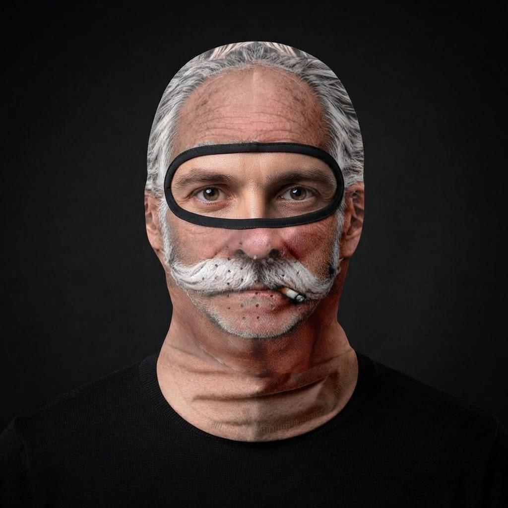 Old Sailor SF-20 3D printed balaclava worn by a model – front view