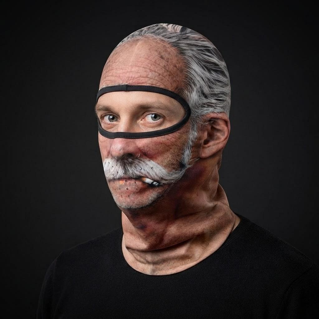 Old Sailor SF-20 3D printed balaclava worn by a model – side view