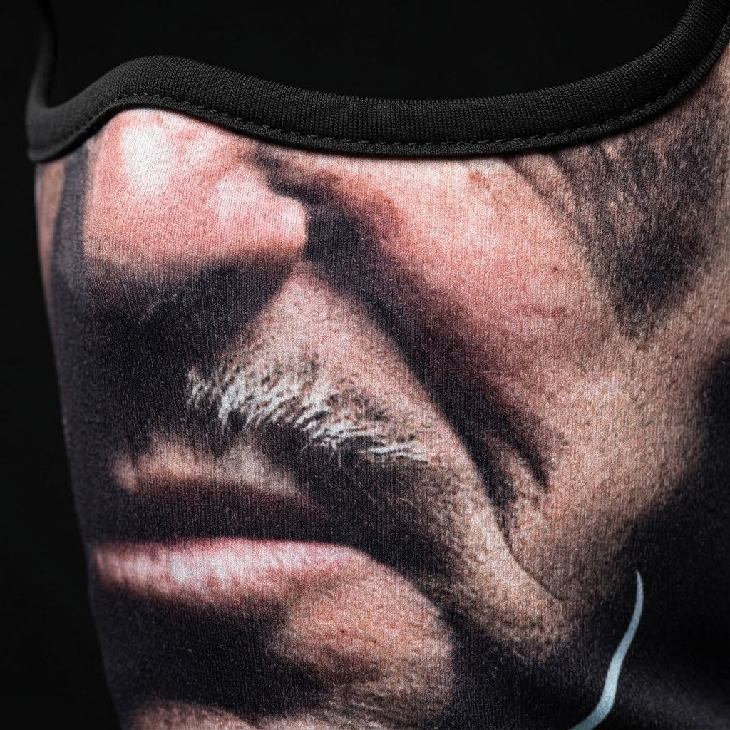 Stone Face BG-03 3D printed balaclava – close-up of the printed design