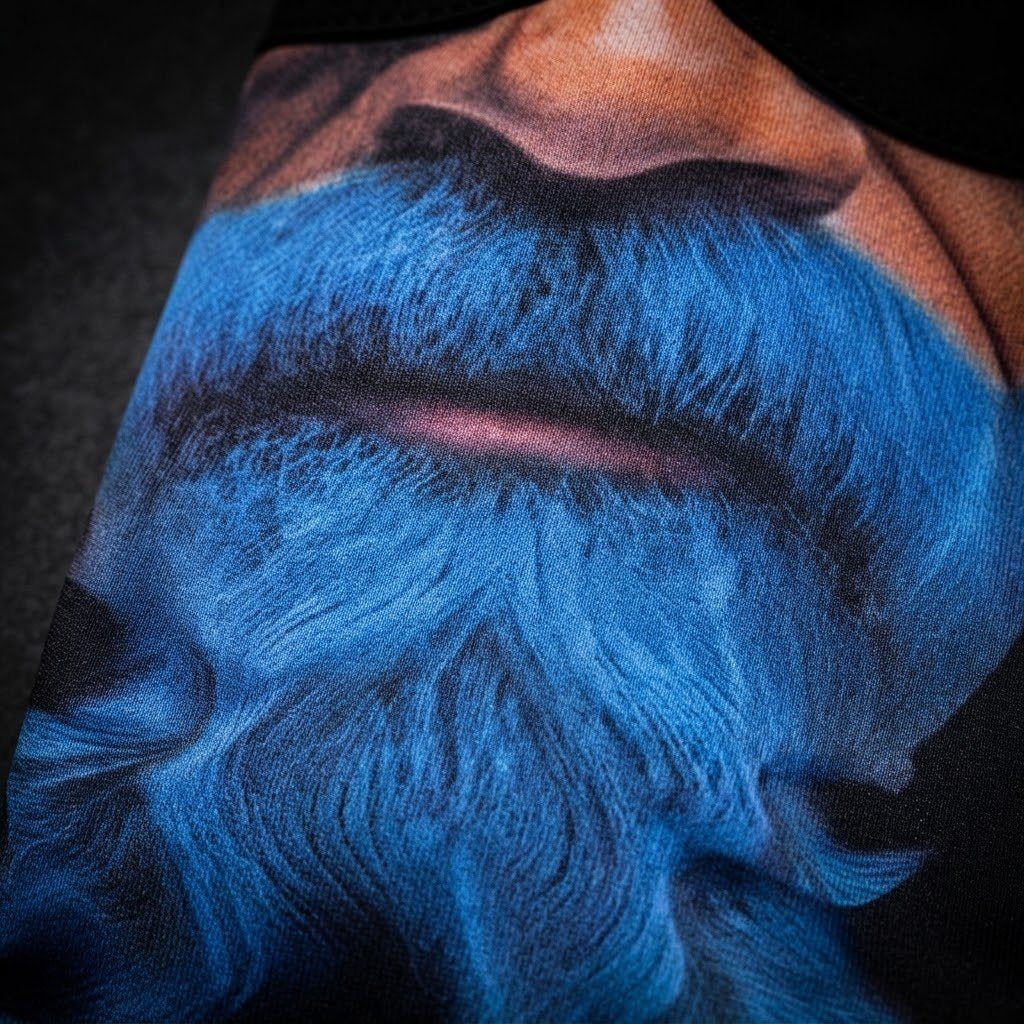 Blue Captain BG-08 3D printed balaclava – close-up of the printed design