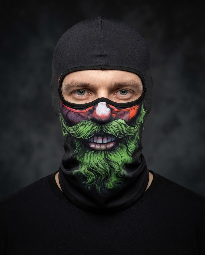 Jolly Green BG-09 3D printed balaclava worn by a model – front view