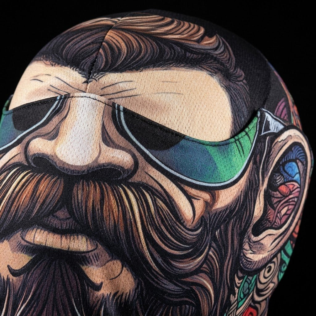 Aviator BG-14 3D printed balaclava – close-up of the printed design