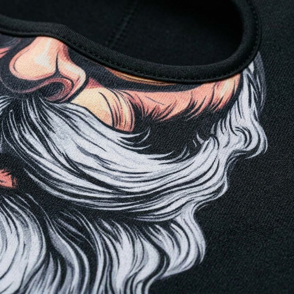 Grey Wizard BG-15 3D printed balaclava – close-up of the printed design