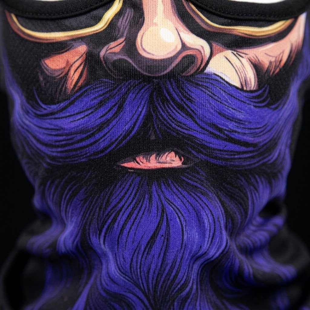 Midnight Blue BG-16 3D printed balaclava – close-up of the printed design