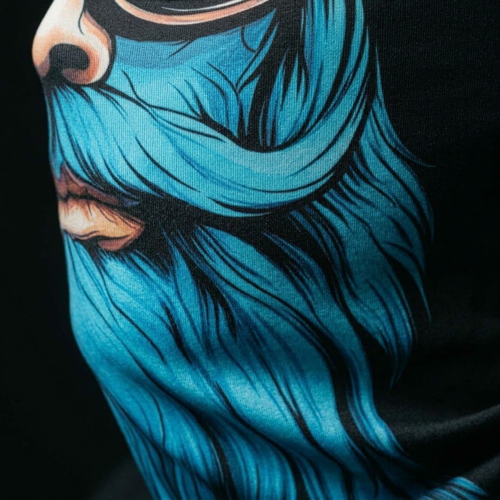 Turquoise Wave BG-25 3D printed balaclava – close-up of the printed design