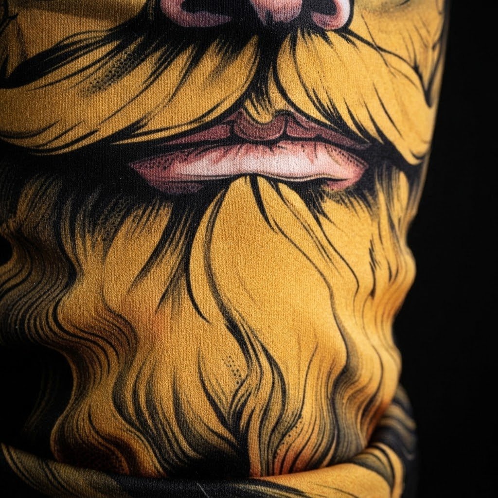Amber Beard BG-26 3D printed balaclava – close-up of the printed design