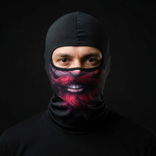 Berry Beard BG-29 3D printed balaclava worn by a model – front view