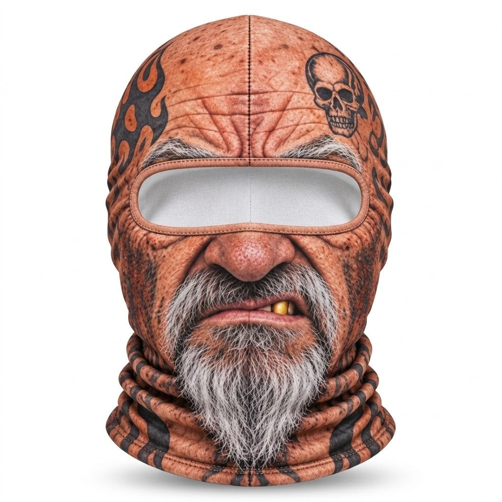 Tattoo Biker SF-02 3D printed balaclava – product photo on white background