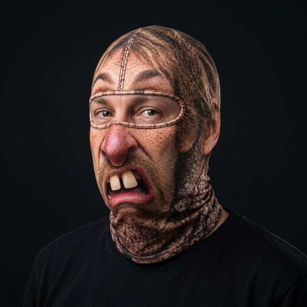 Big Nose Guy SF-09 3D printed balaclava worn by a model – side view
