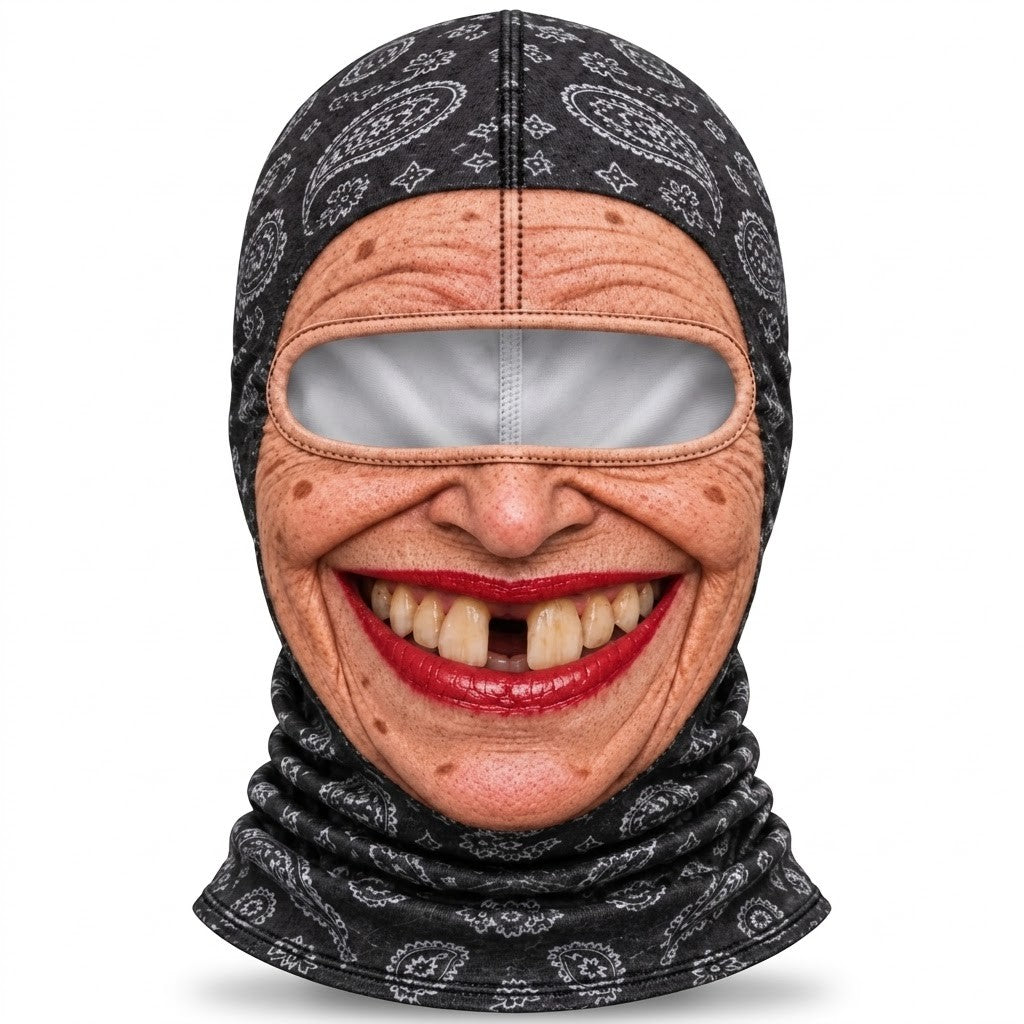 Gap Tooth Smile SF-15 3D printed balaclava – product photo on white background